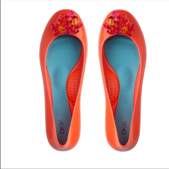 OKA b. Shoes - Rubber ballet flats by OKA b Coral jewels